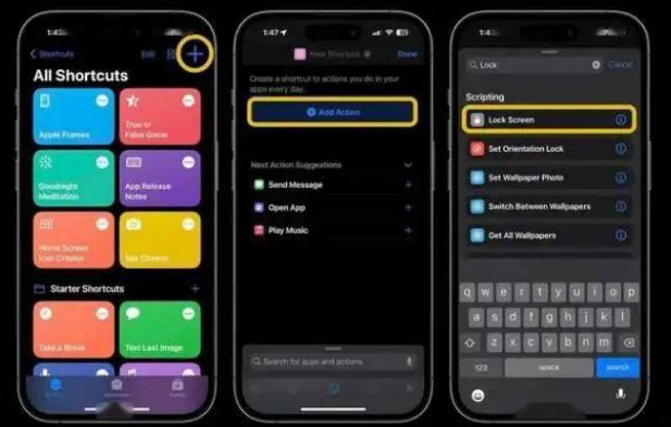 梁山苹果14锁屏维修店分享iPhone14升级iOS16.4后如何创建锁屏快捷方式 
