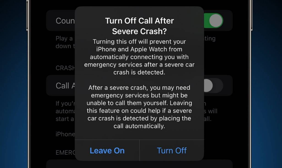 梁山苹果14维修分享 iPhone 14 和 Apple Watch 上关闭崩溃检测 